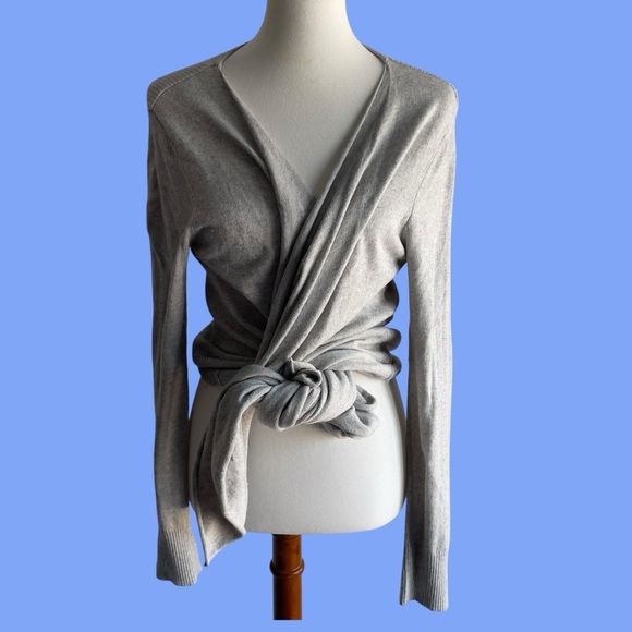 Michael Michael Kors taupe ribbed cashmere angora blend waterfall cardigan XL - Picture 8 of 16